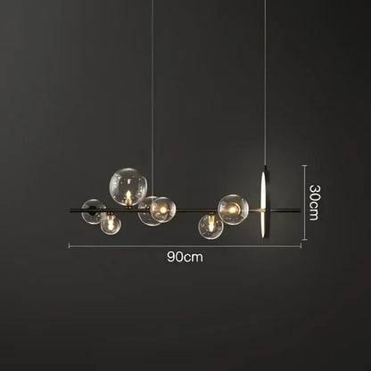 Modern black glass ball pendant lamps dining room chandelier