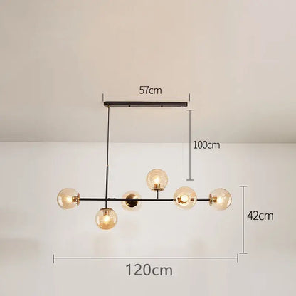 Modern black glass ball pendant lamps dining room chandelier