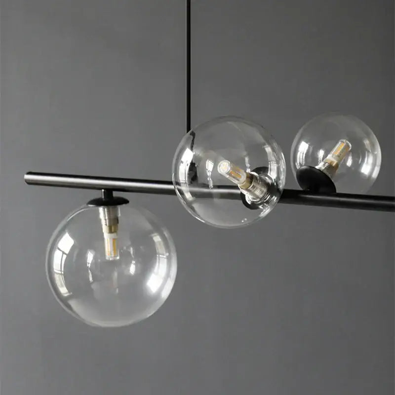 Modern black glass ball pendant light dining room chandelier