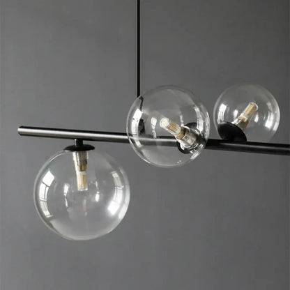 Modern black glass ball pendant light dining room chandelier