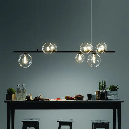 Modern black glass ball pendant light dining room chandelier