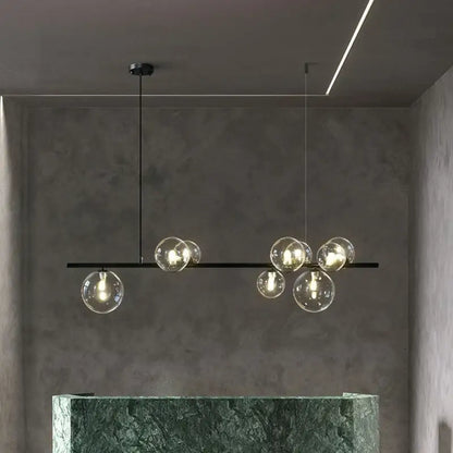 Modern black glass ball pendant light dining room chandelier