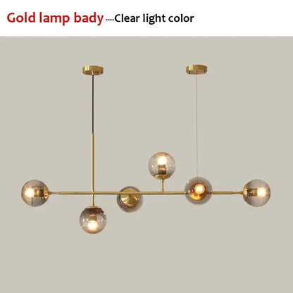 Modern black glass ball pendant light living room chandelier