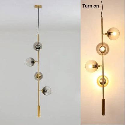 Modern black glass ball pendant light living room chandelier