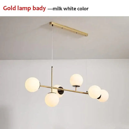 Modern black glass ball pendant light living room chandelier