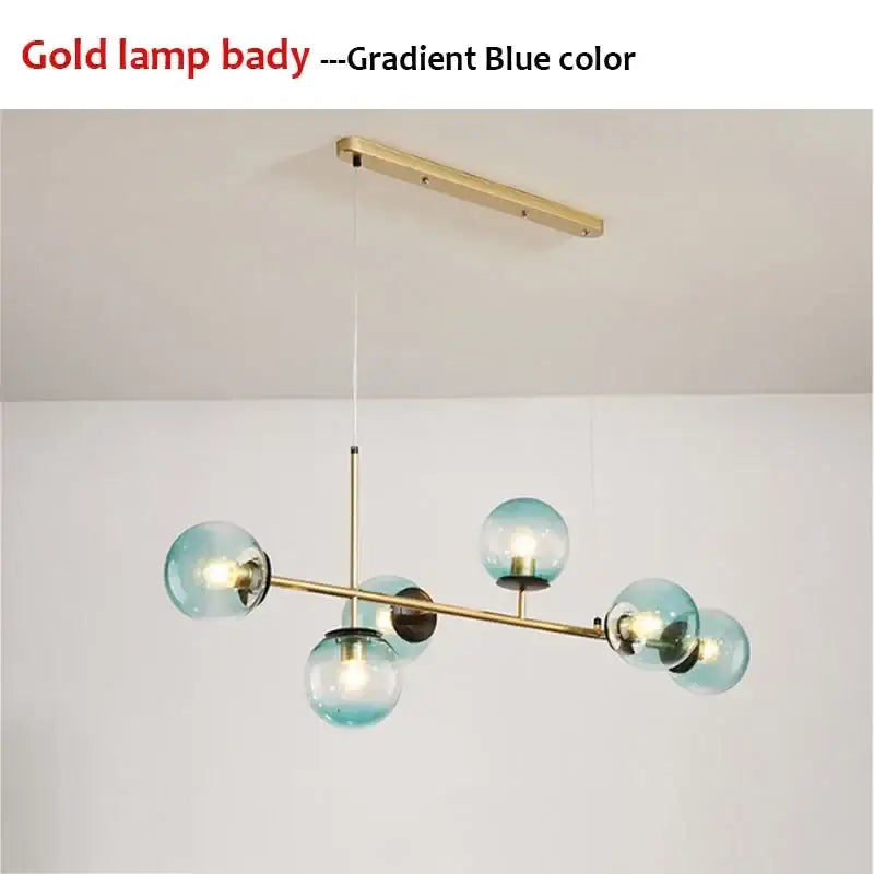 Modern black glass ball pendant light living room chandelier