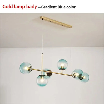 Modern black glass ball pendant light living room chandelier