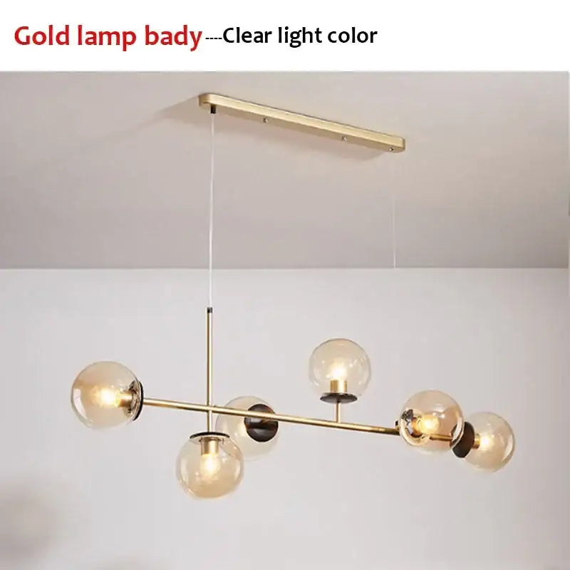 Modern black glass ball pendant light living room chandelier