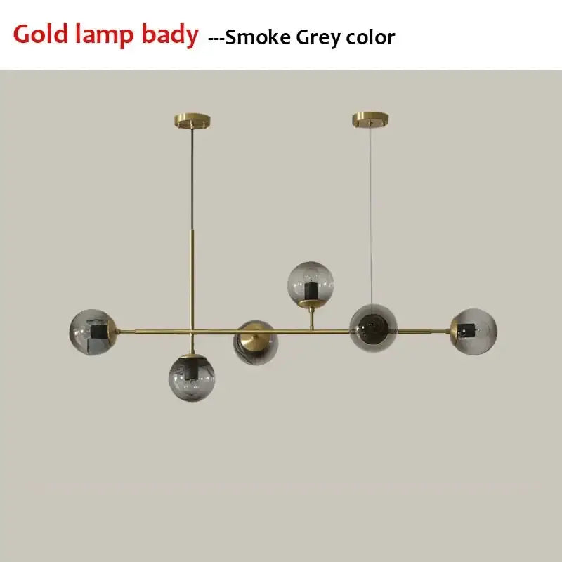 Modern black glass ball pendant light living room chandelier