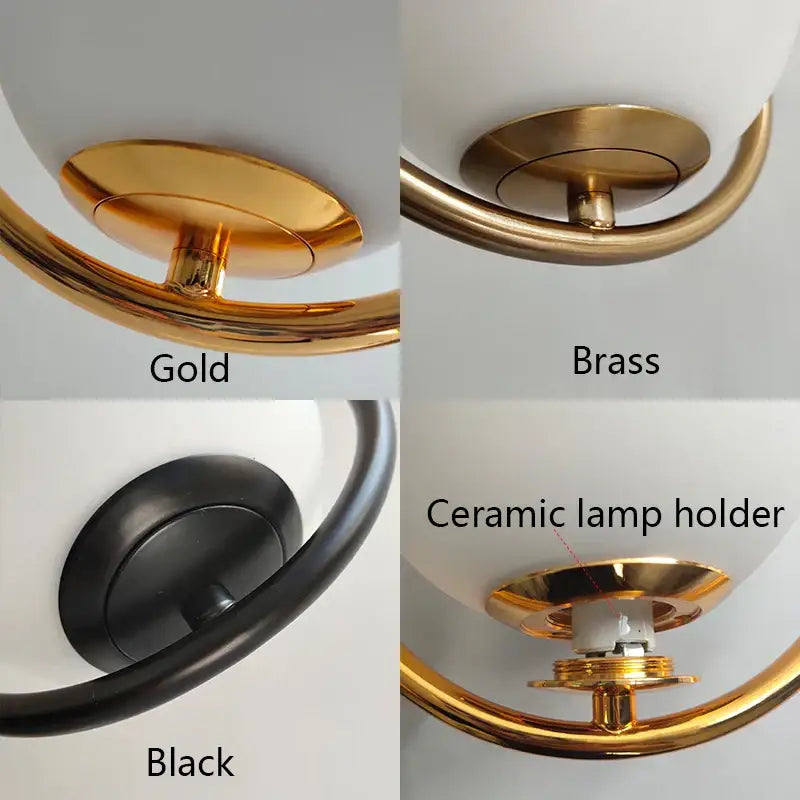 Modern black glass ball pendant lights dining room set of 4