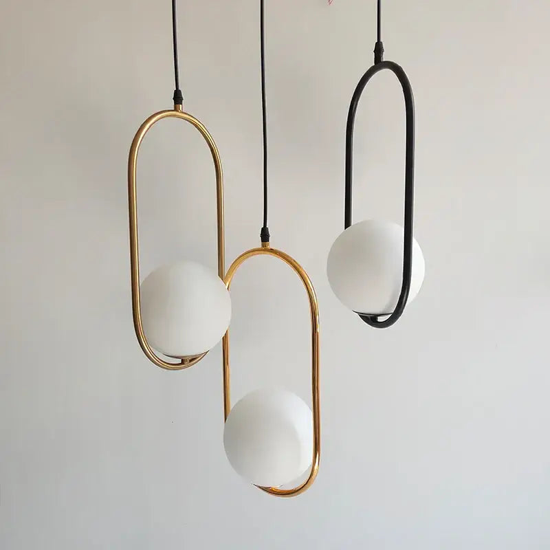 Modern black glass ball pendant lights dining room set of 4