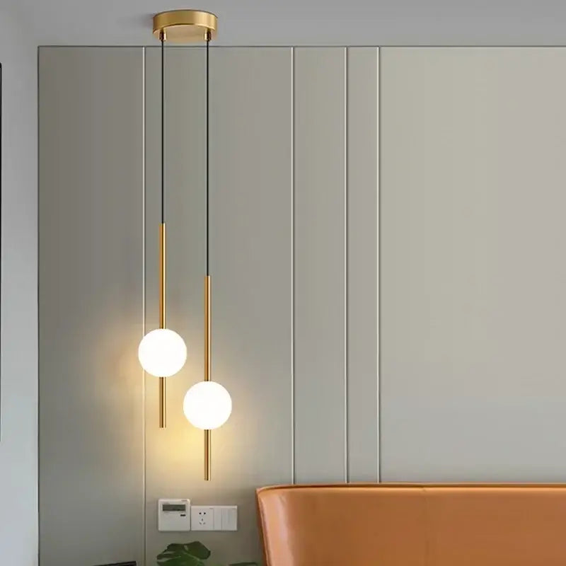 Modern black glass ball pendant lights for dining room