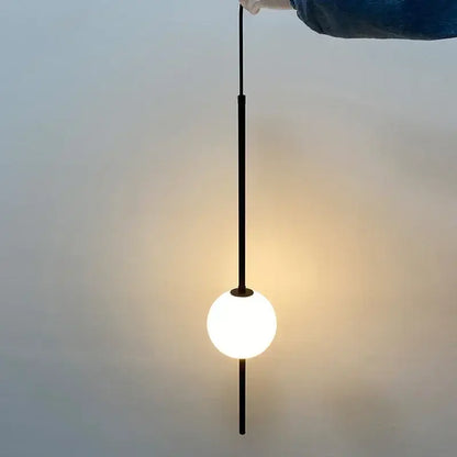 Modern black glass ball pendant lights for dining room