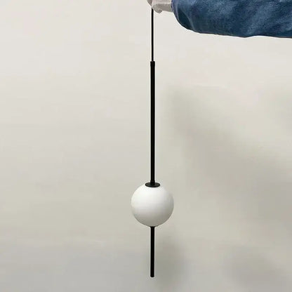 Modern black glass ball pendant lights for dining room