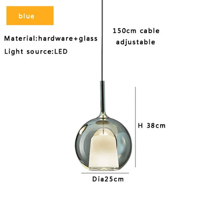 Modern black glass ball pendant lights for kitchen island
