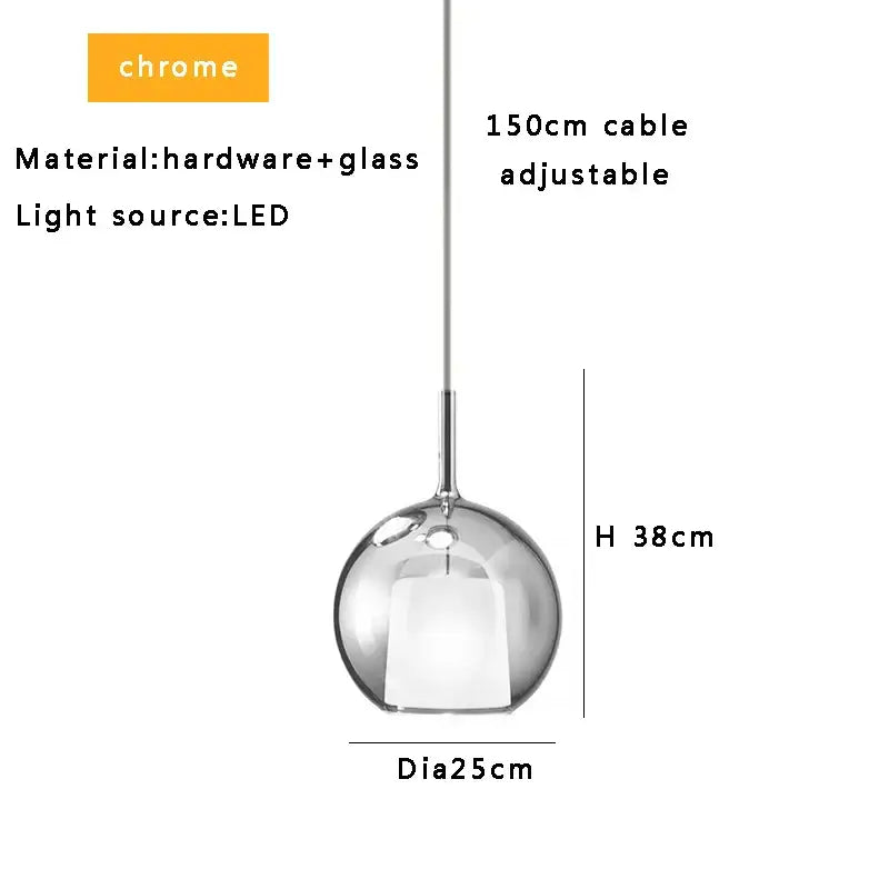 Modern black glass ball pendant lights for kitchen island