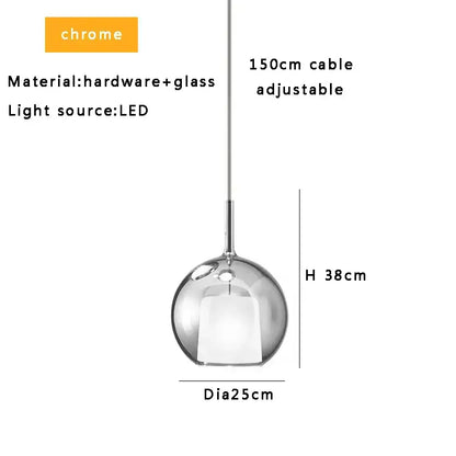 Modern black glass ball pendant lights for kitchen island