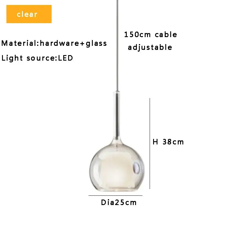 Modern black glass ball pendant lights for kitchen island