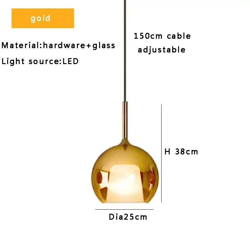 Modern black glass ball pendant lights for kitchen island