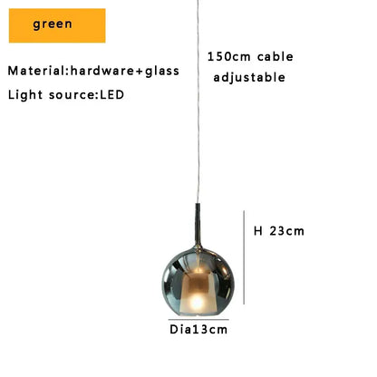 Modern black glass ball pendant lights for kitchen island