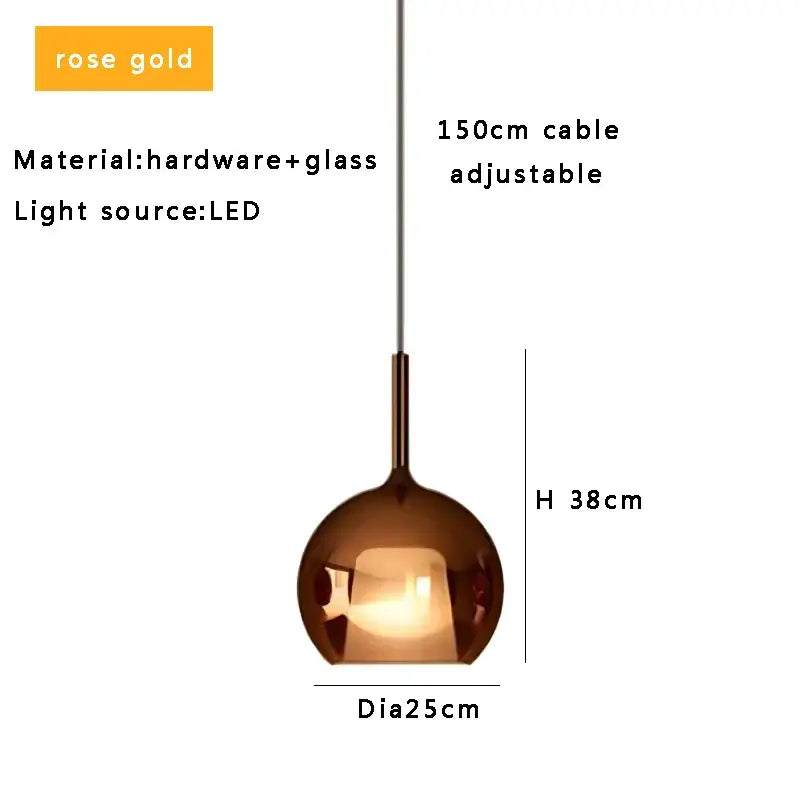 Modern black glass ball pendant lights for kitchen island