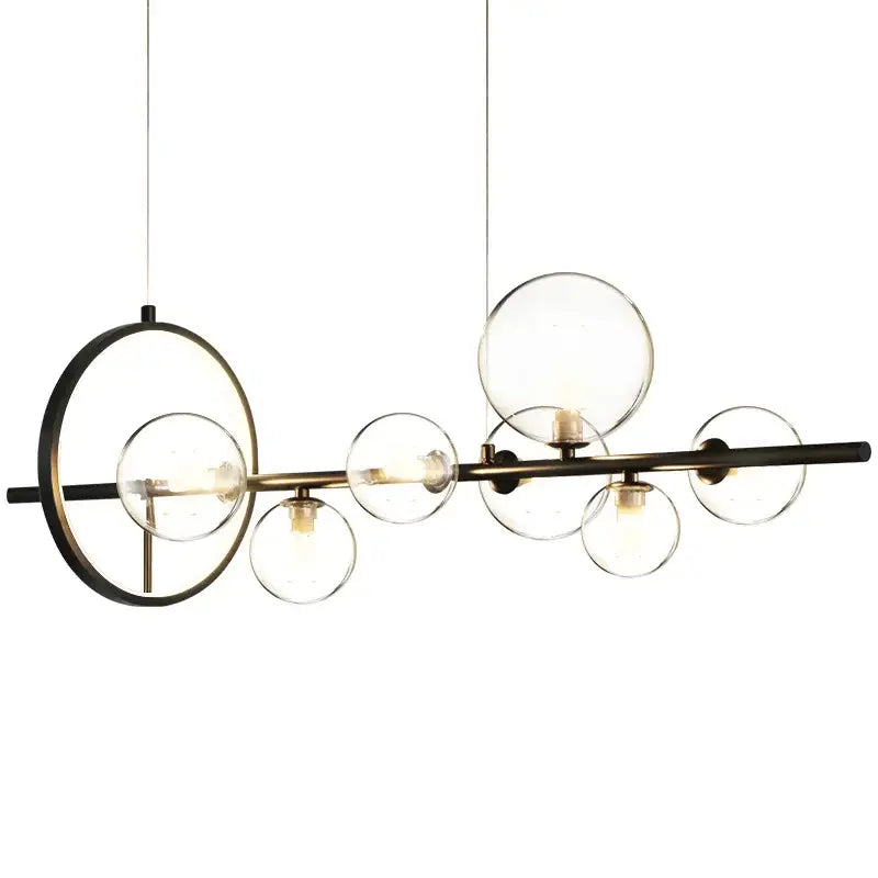 Modern black glass bubble chandelier dining room horizontal light