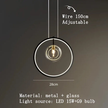 Modern black glass bubble chandelier dining room horizontal light