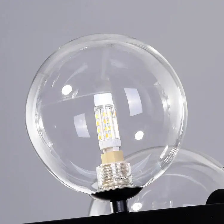 Modern black glass bubble chandelier dining room ring light