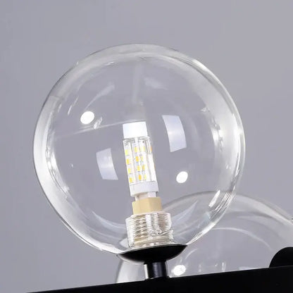 Modern black glass bubble chandelier dining room ring light