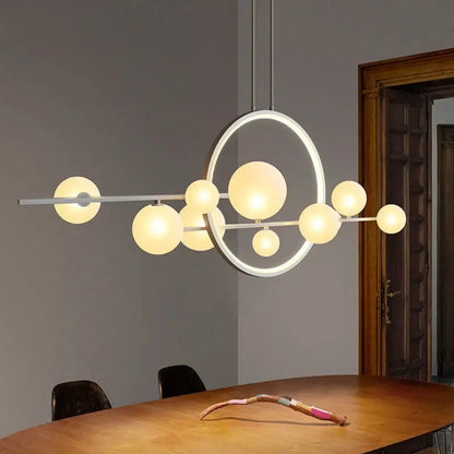 Modern black glass bubble led chandelier for dining room