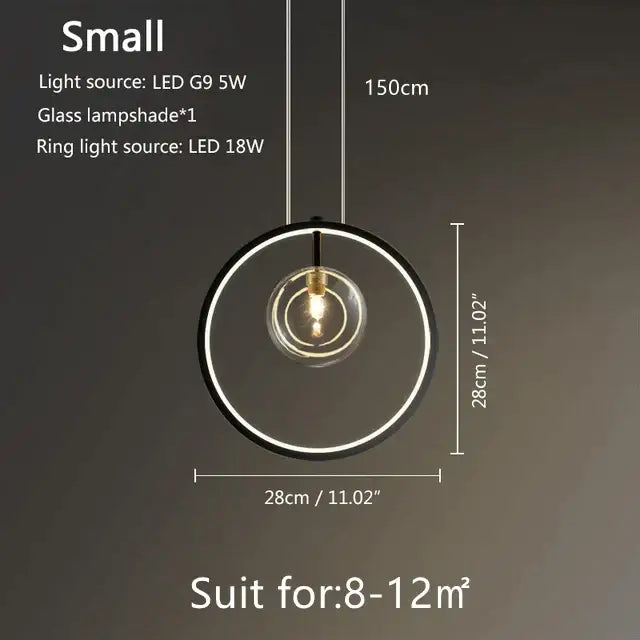 Modern black glass bubble led pendant chandelier for living room