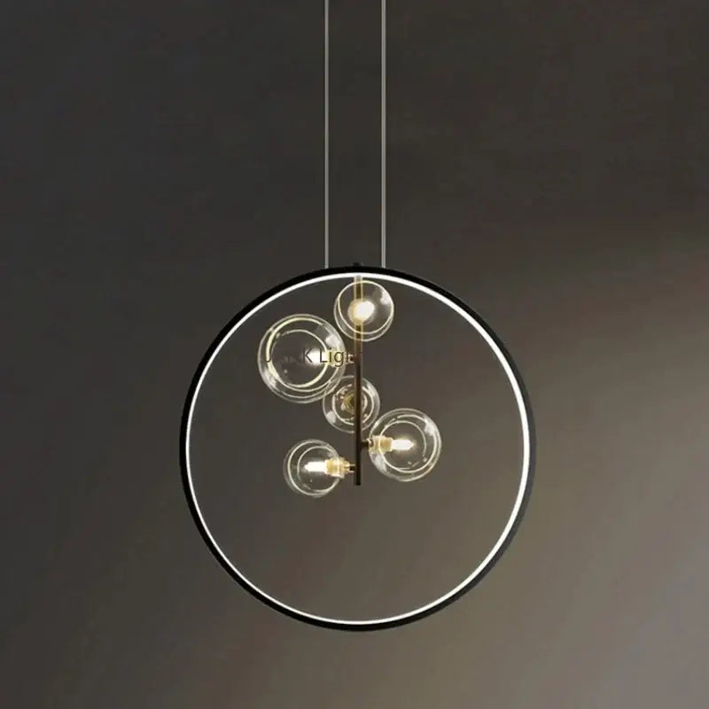 Modern black glass bubble led pendant chandelier for living room
