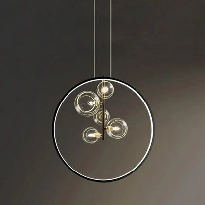 Modern black glass bubble led pendant chandelier for living room