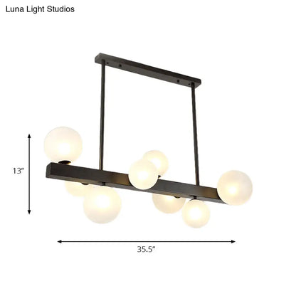DecorBites™ Modern Black Glass Bubble Linear Pendant Light with 8 Lights for Dining Room and Kitchen Island