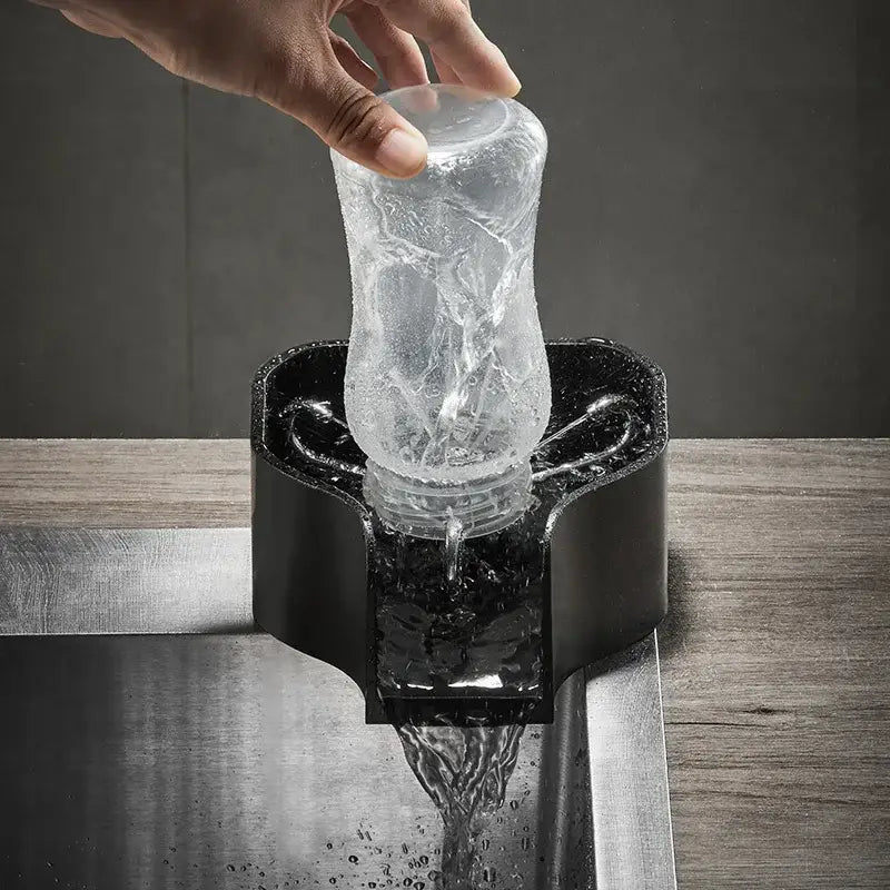 Modern black glass cup washer kitchen sink rinser