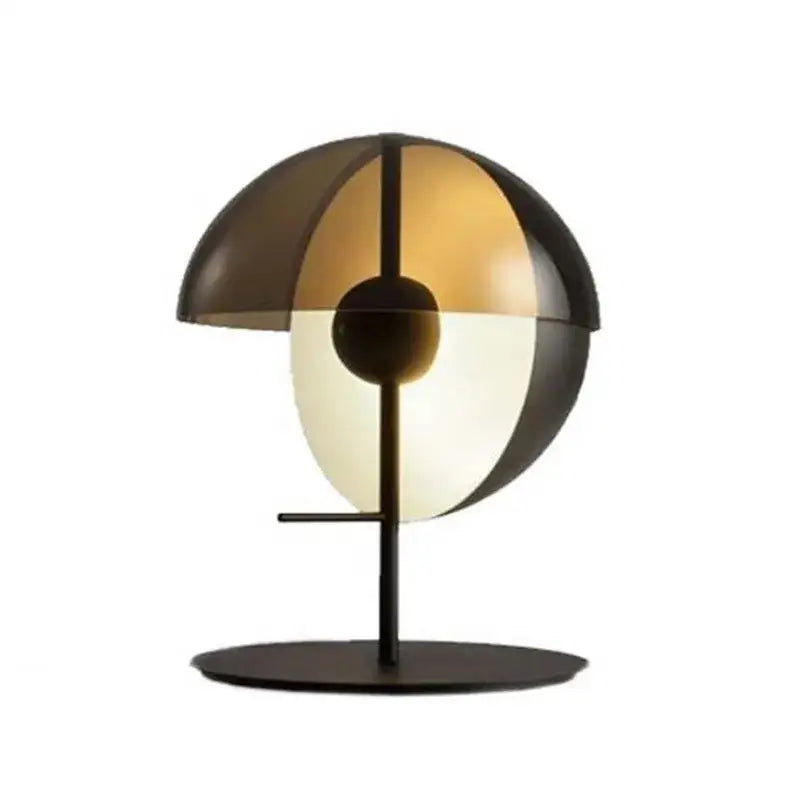 Modern black glass designer bedside lamp bedroom split dome light