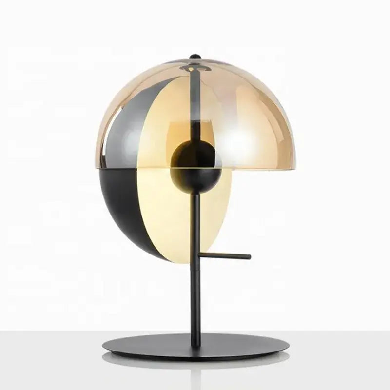 Modern black glass designer bedside lamp bedroom split dome light