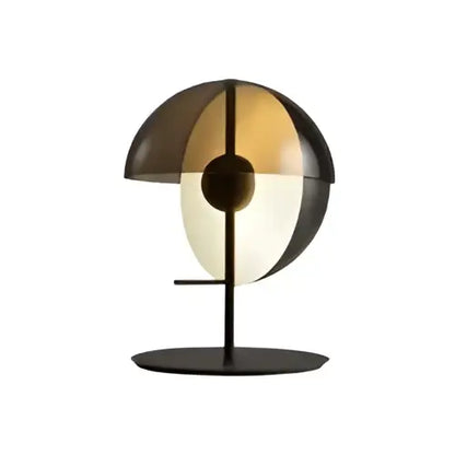 Modern black glass designer bedside lamp bedroom split dome light