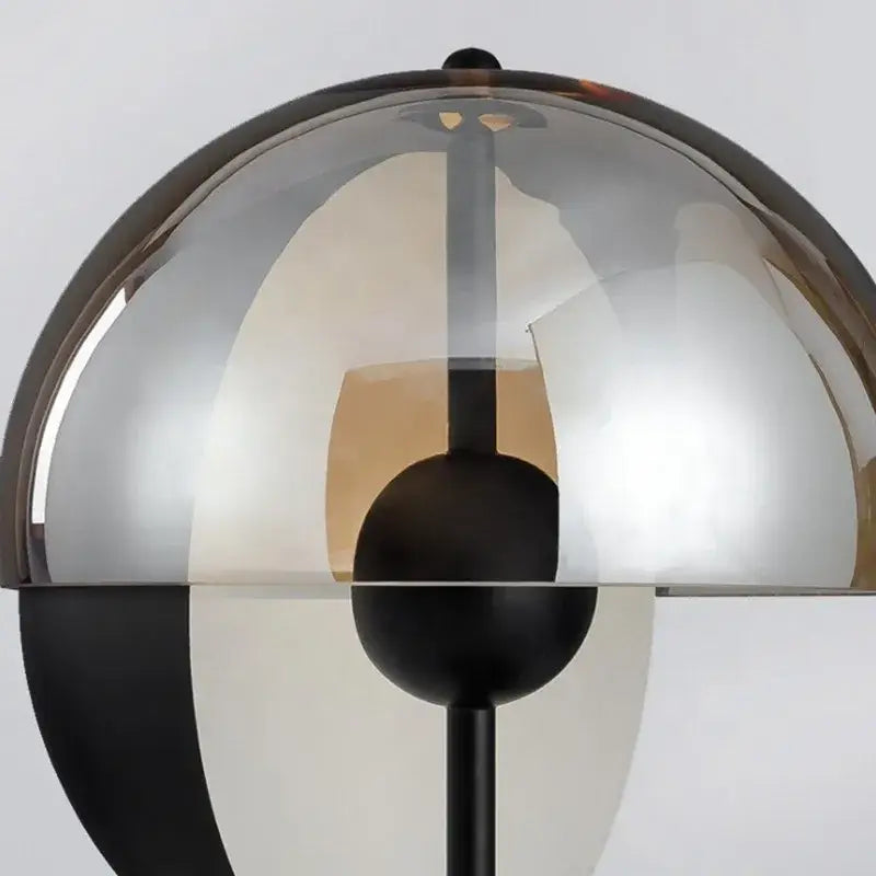 Modern black glass designer bedside lamp bedroom split dome light