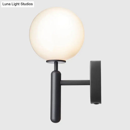 Modern black glass globe wall lamp bedroom light fixture