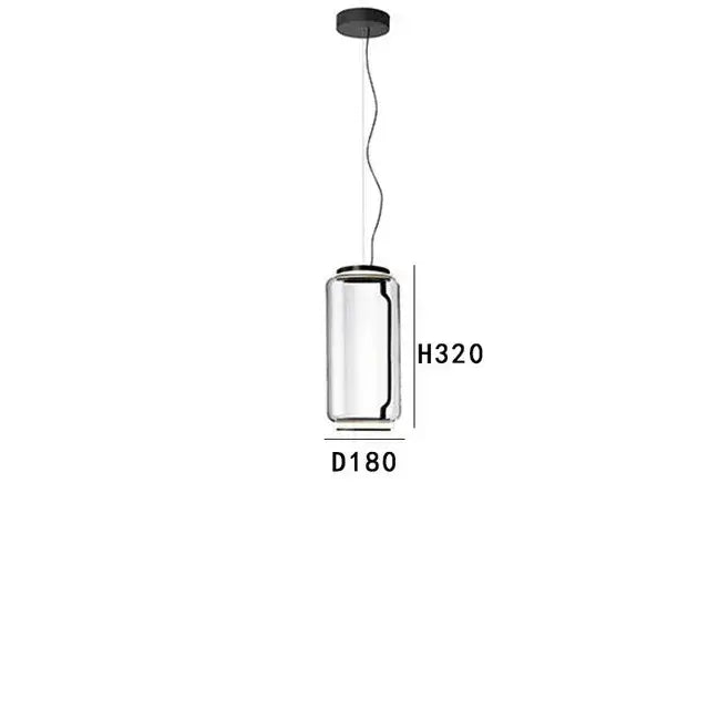 Modern black glass led pendant light for dining room