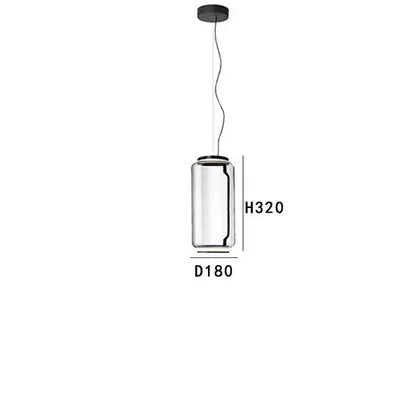 Modern black glass led pendant light for dining room