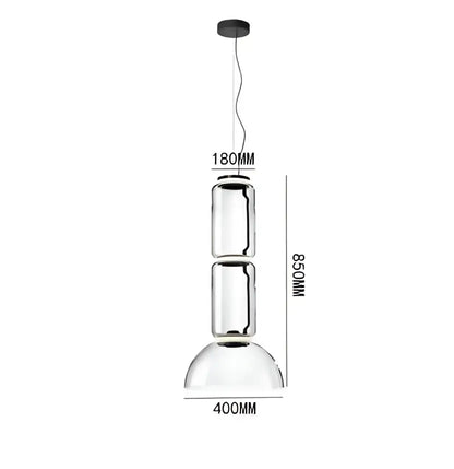 Modern black glass led pendant light for dining room