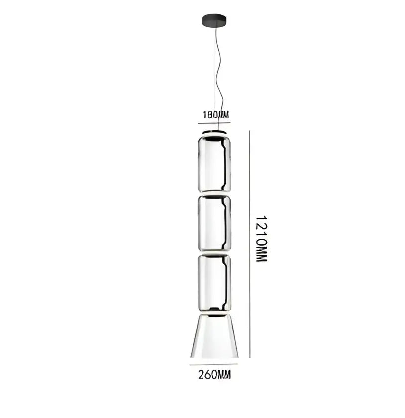 Modern black glass led pendant light for dining room