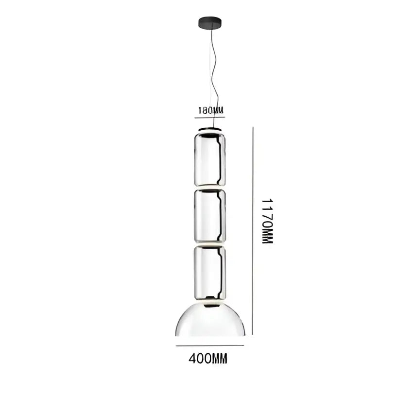 Modern black glass led pendant light for dining room