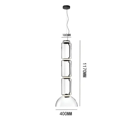 Modern black glass led pendant light for dining room