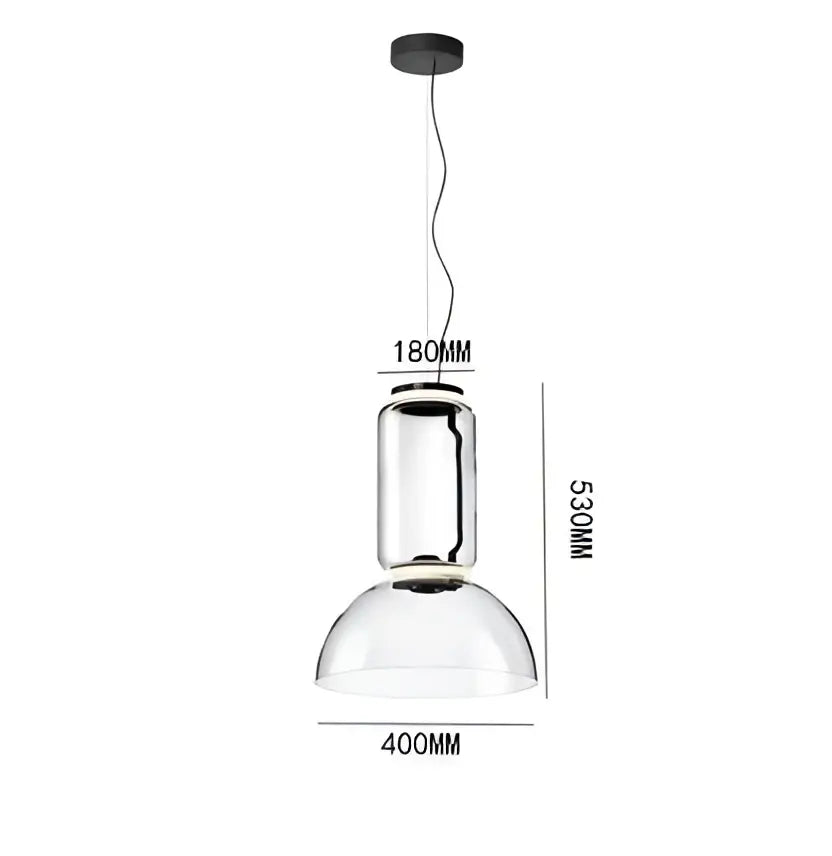 Modern black glass led pendant light for dining room