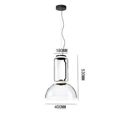 Modern black glass led pendant light for dining room