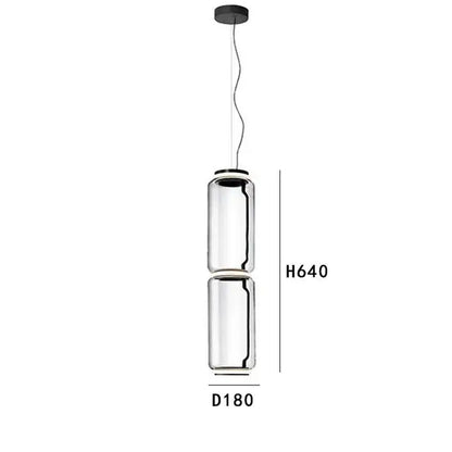 Modern black glass led pendant light for dining room