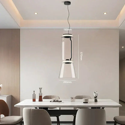 Modern black glass led pendant light for dining room